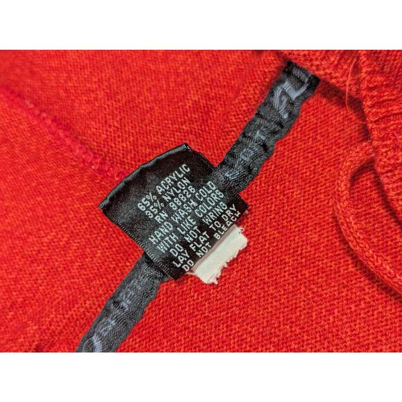 Vintage FUBU Sport Red Knit Hooded Sweater Dress Long Sleeve Womens Small Retro - Picture 4 of 6